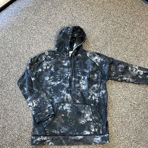 Black and gray tie-dyed hoodie